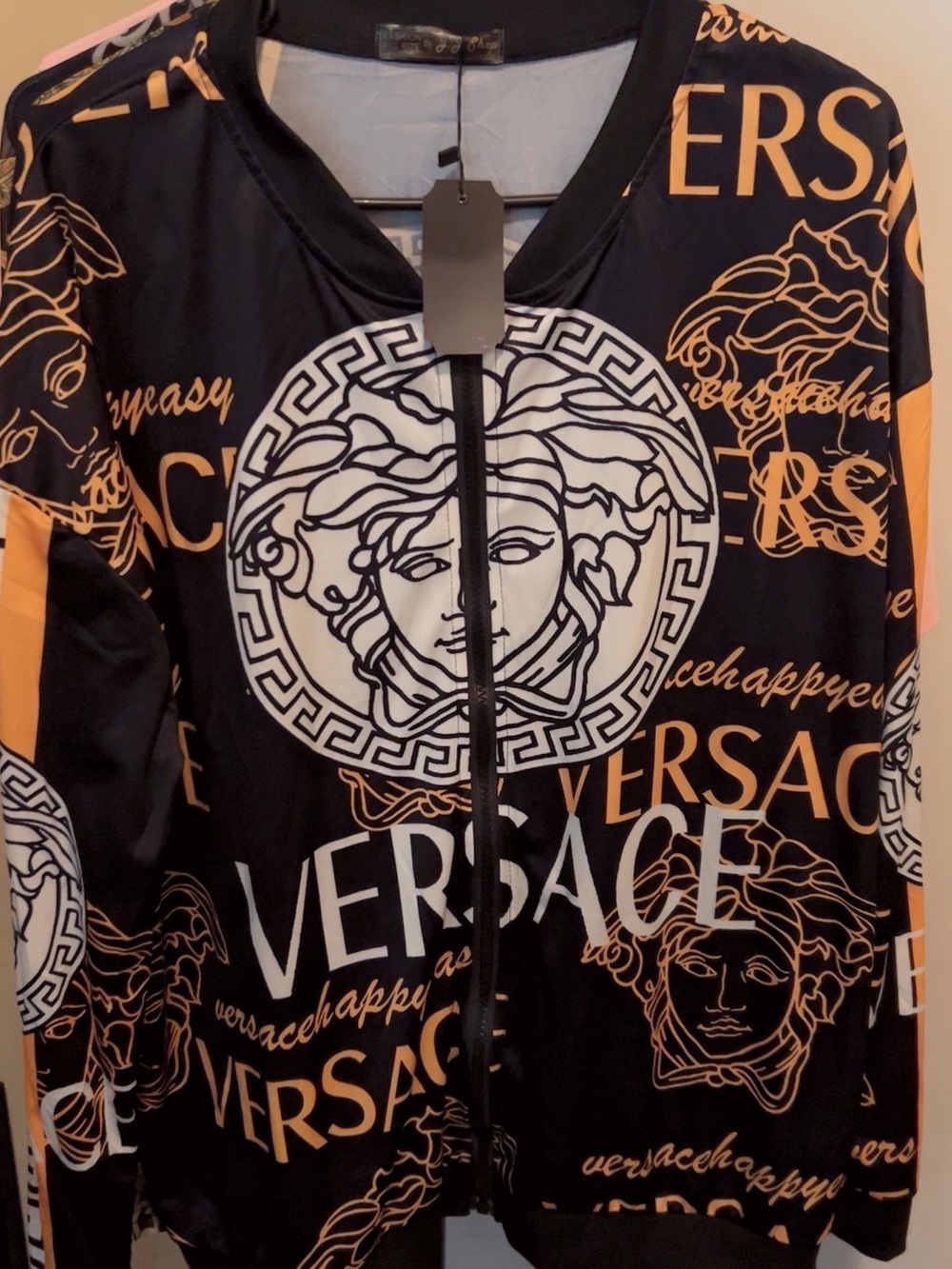 Peach Medusa Logo Zip Jacket